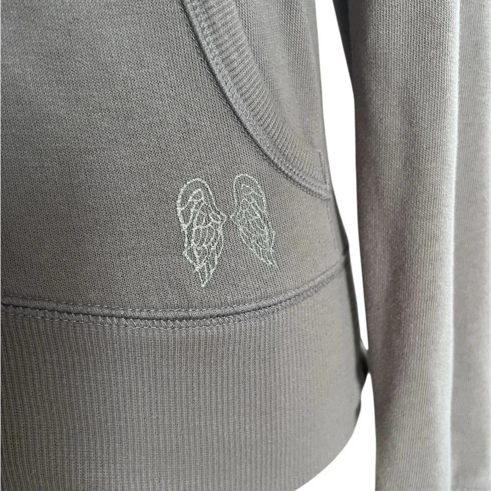 Lavender Grey Victoria's Secret Angel hoodie with sequin wings - Picture 5 of 11
